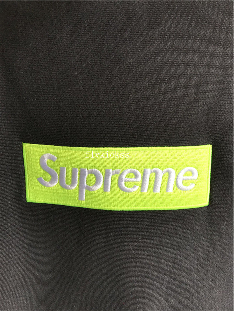 Supreme Black Hoodie With Light Green Box Logo